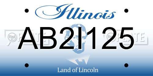 AB2I125 Illinois License Plate