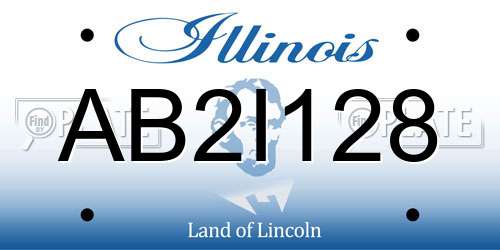 AB2I128 Illinois License Plate