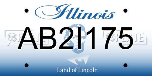 AB2I175 Illinois License Plate