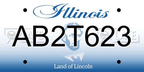 AB2T623 Illinois License Plate