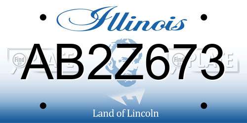 AB2Z673 Illinois License Plate