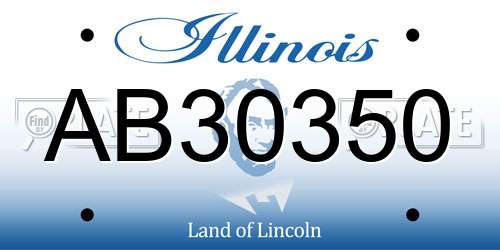 AB30350 Illinois License Plate