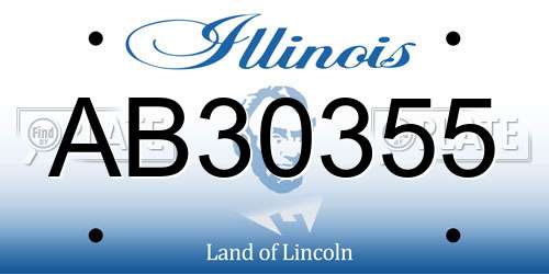AB30355 Illinois License Plate