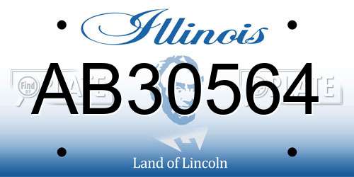 AB30564 Illinois License Plate