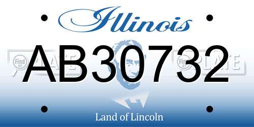 AB30732 Illinois License Plate