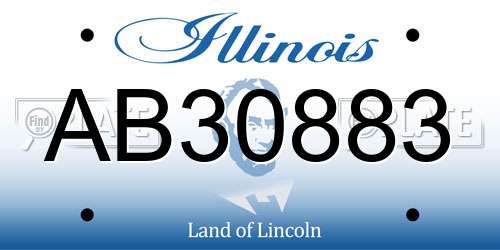 AB30883 Illinois License Plate