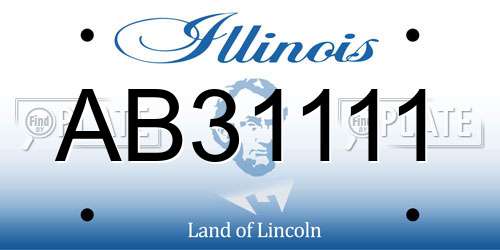 AB31111 Illinois License Plate
