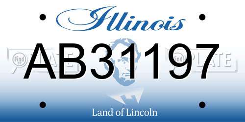 AB31197 Illinois License Plate