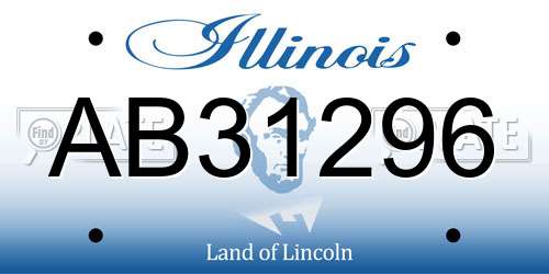 AB31296 Illinois License Plate