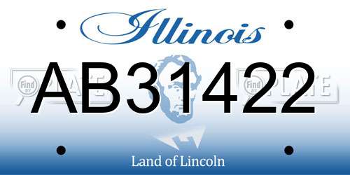 AB31422 Illinois License Plate