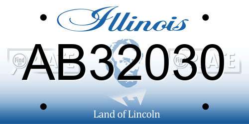 AB32030 Illinois License Plate