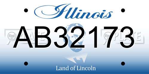 AB32173 Illinois License Plate