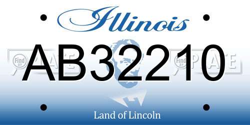AB32210 Illinois License Plate
