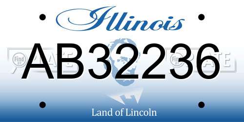AB32236 Illinois License Plate