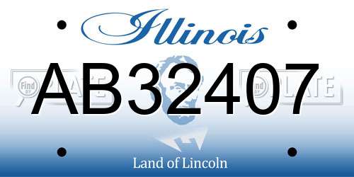 AB32407 Illinois License Plate