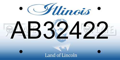 AB32422 Illinois License Plate