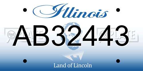 AB32443 Illinois License Plate