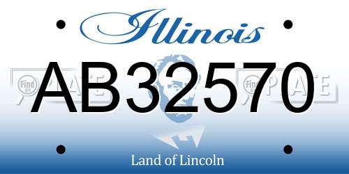 AB32570 Illinois License Plate