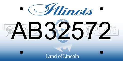 AB32572 Illinois License Plate