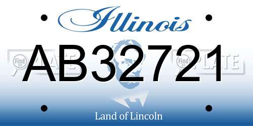 AB32721 Illinois License Plate