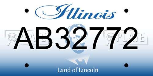 AB32772 Illinois License Plate