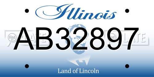 AB32897 Illinois License Plate