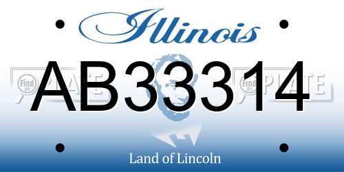 AB33314 Illinois License Plate