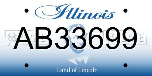 AB33699 Illinois License Plate