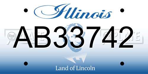 AB33742 Illinois License Plate
