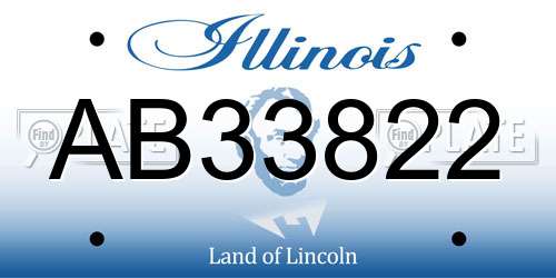AB33822 Illinois License Plate