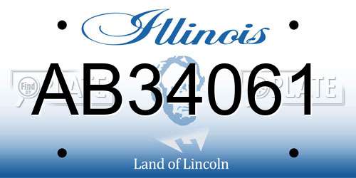 AB34061 Illinois License Plate