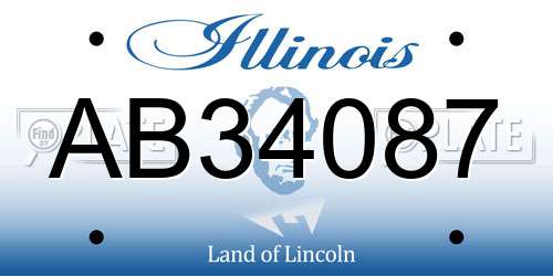 AB34087 Illinois License Plate