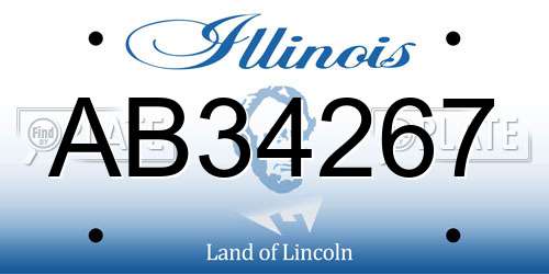 AB34267 Illinois License Plate