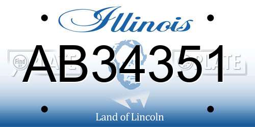 AB34351 Illinois License Plate