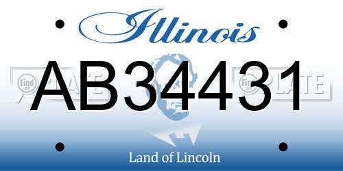 AB34431 Illinois License Plate