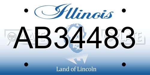 AB34483 Illinois License Plate