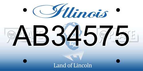 AB34575 Illinois License Plate