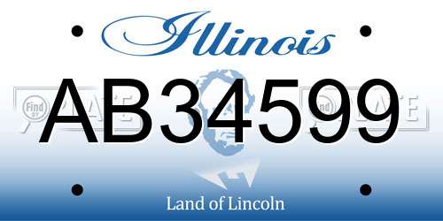 AB34599 Illinois License Plate