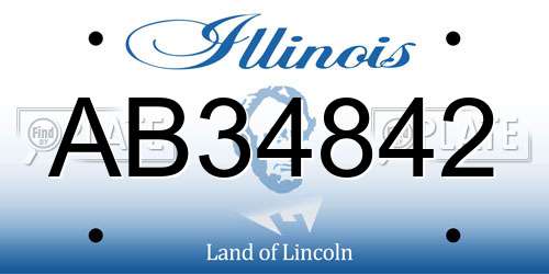 AB34842 Illinois License Plate