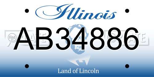 AB34886 Illinois License Plate