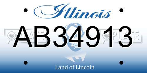 AB34913 Illinois License Plate