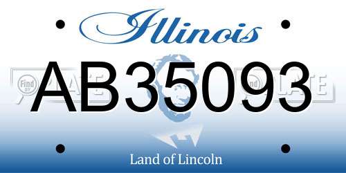 AB35093 Illinois License Plate