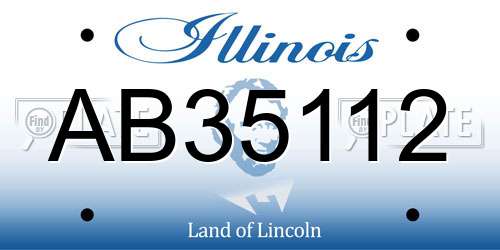AB35112 Illinois License Plate