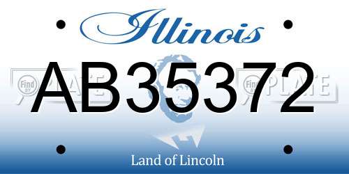 AB35372 Illinois License Plate