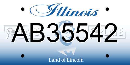 AB35542 Illinois License Plate