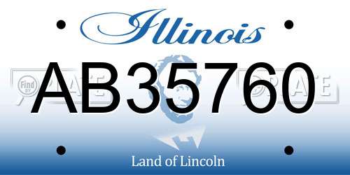 AB35760 Illinois License Plate