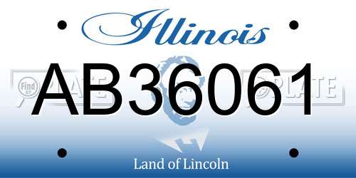 AB36061 Illinois License Plate