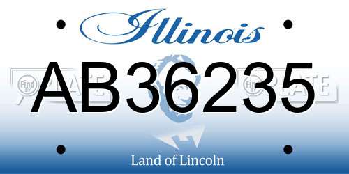 AB36235 Illinois License Plate
