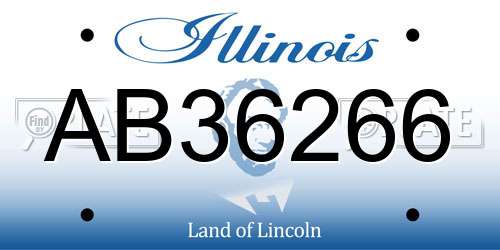 AB36266 Illinois License Plate