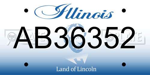 AB36352 Illinois License Plate